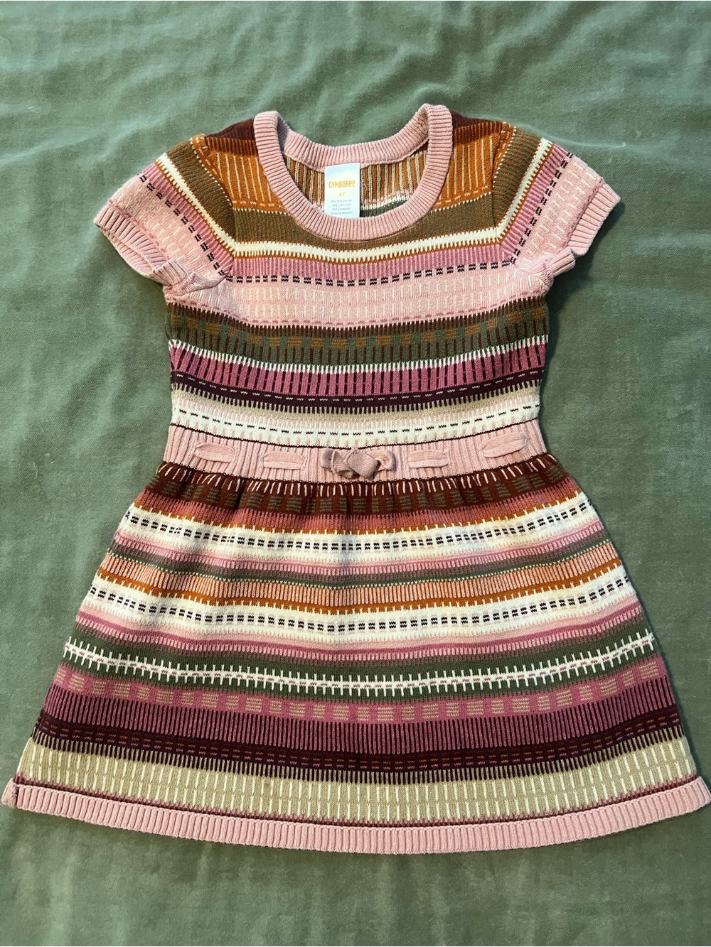 Gymboree Pink Multi-Color Striped Knit Dress